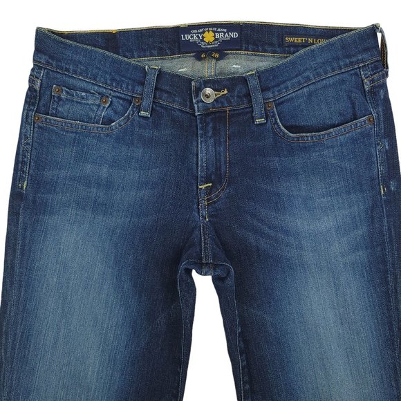 Lucky Brand Jeans READ Sweet N Low Women Size 6 / 28 Mid Rise Boot Cut Dark Wash - Picture 11 of 13